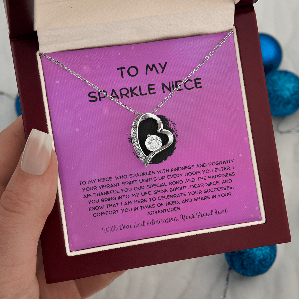 To My Sparkle Niece - From Aunt to Niece Forever Love Necklace