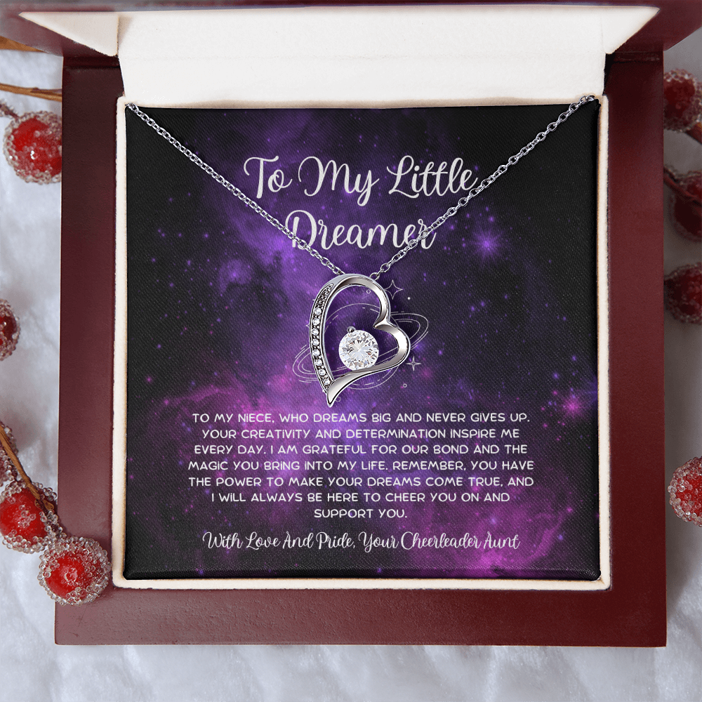 To My Little Dreamer - From Aunt to Niece Forever Love Necklace