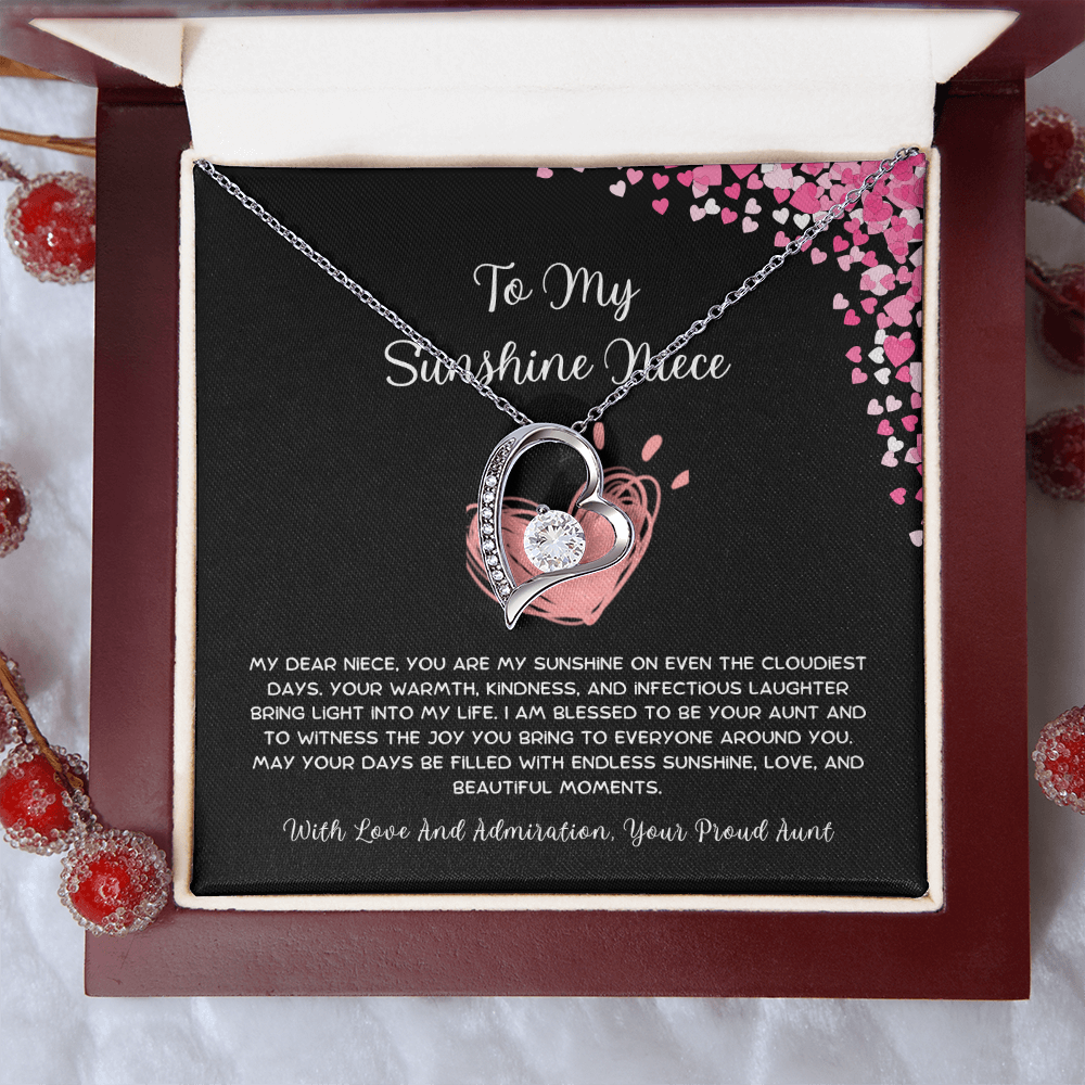 To My Sunshine Niece - From Aunt to Niece Forever Love Necklace