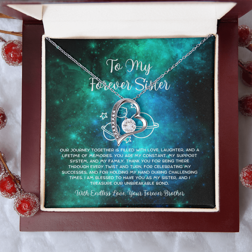 To My Forever Sister - From Brother To Sister Forever Love Necklace