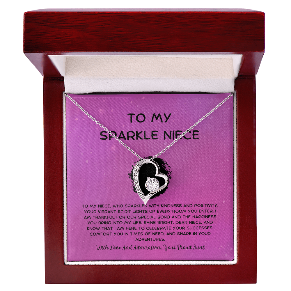 To My Sparkle Niece - From Aunt to Niece Forever Love Necklace