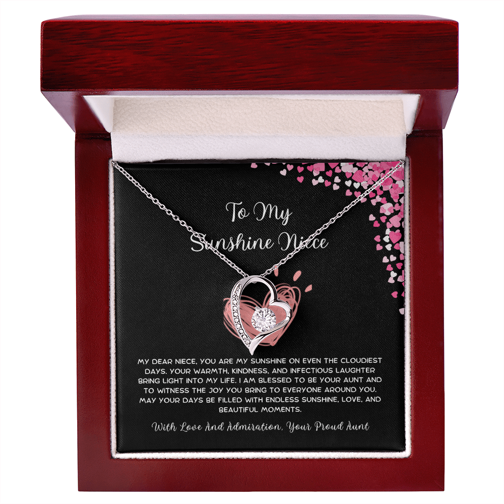 To My Sunshine Niece - From Aunt to Niece Forever Love Necklace
