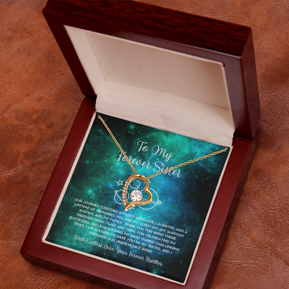 To My Forever Sister - From Brother To Sister Forever Love Necklace