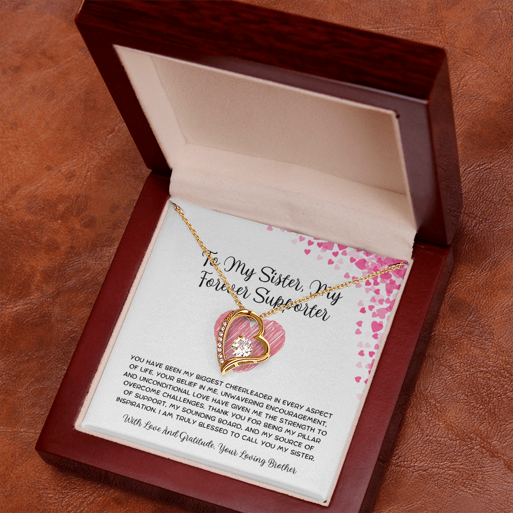 To My Sister, My Forever Supporter - From Brother To Sister Forever Love Necklace