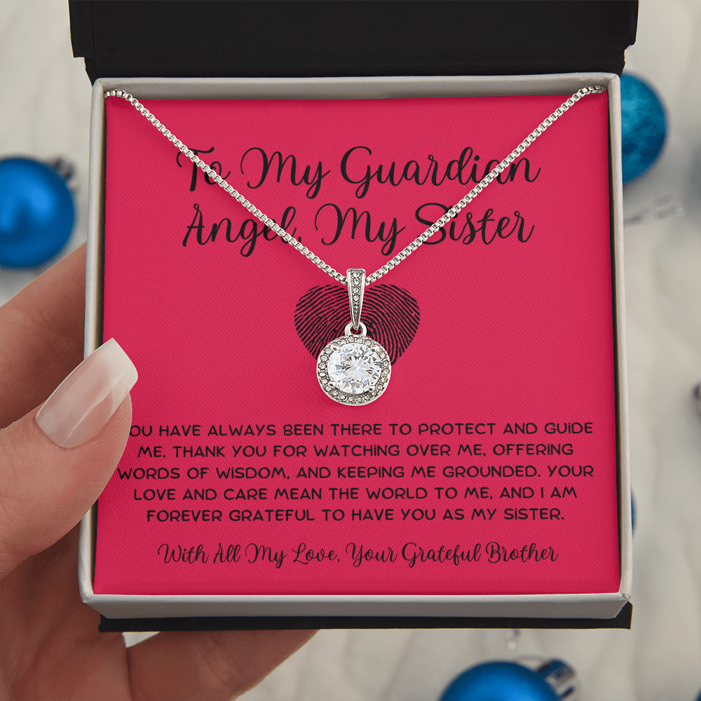 To My Guardian Angel, My Sister - From Brother To Sister Eternal Hope Necklace
