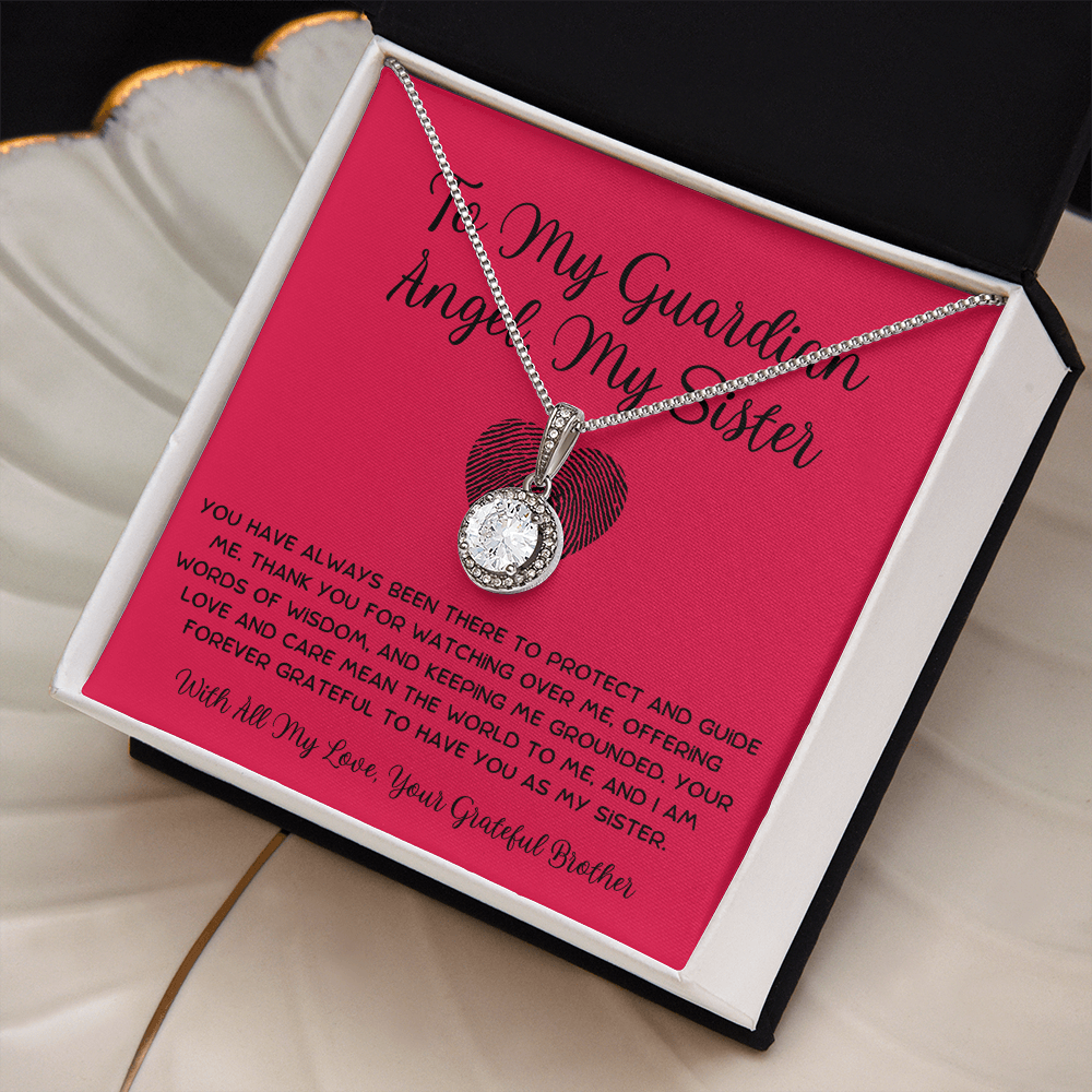 To My Guardian Angel, My Sister - From Brother To Sister Eternal Hope Necklace
