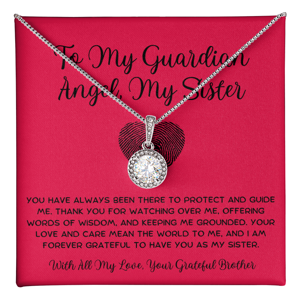 To My Guardian Angel, My Sister - From Brother To Sister Eternal Hope Necklace