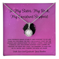 To My Sister, My Rock, My Constant Support - From Brother To Sister Eternal Hope Necklace