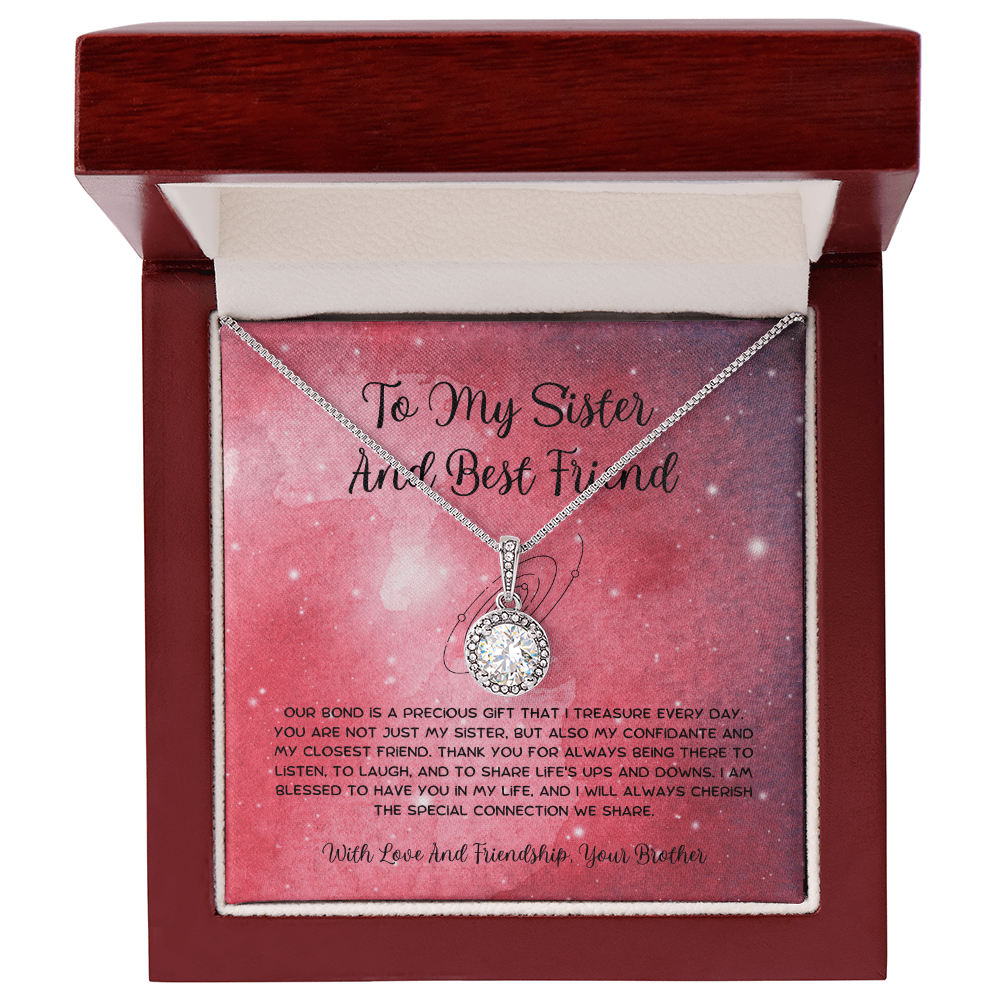 To My Sister And Best Friend - From Brother To Sister Eternal Hope Necklace
