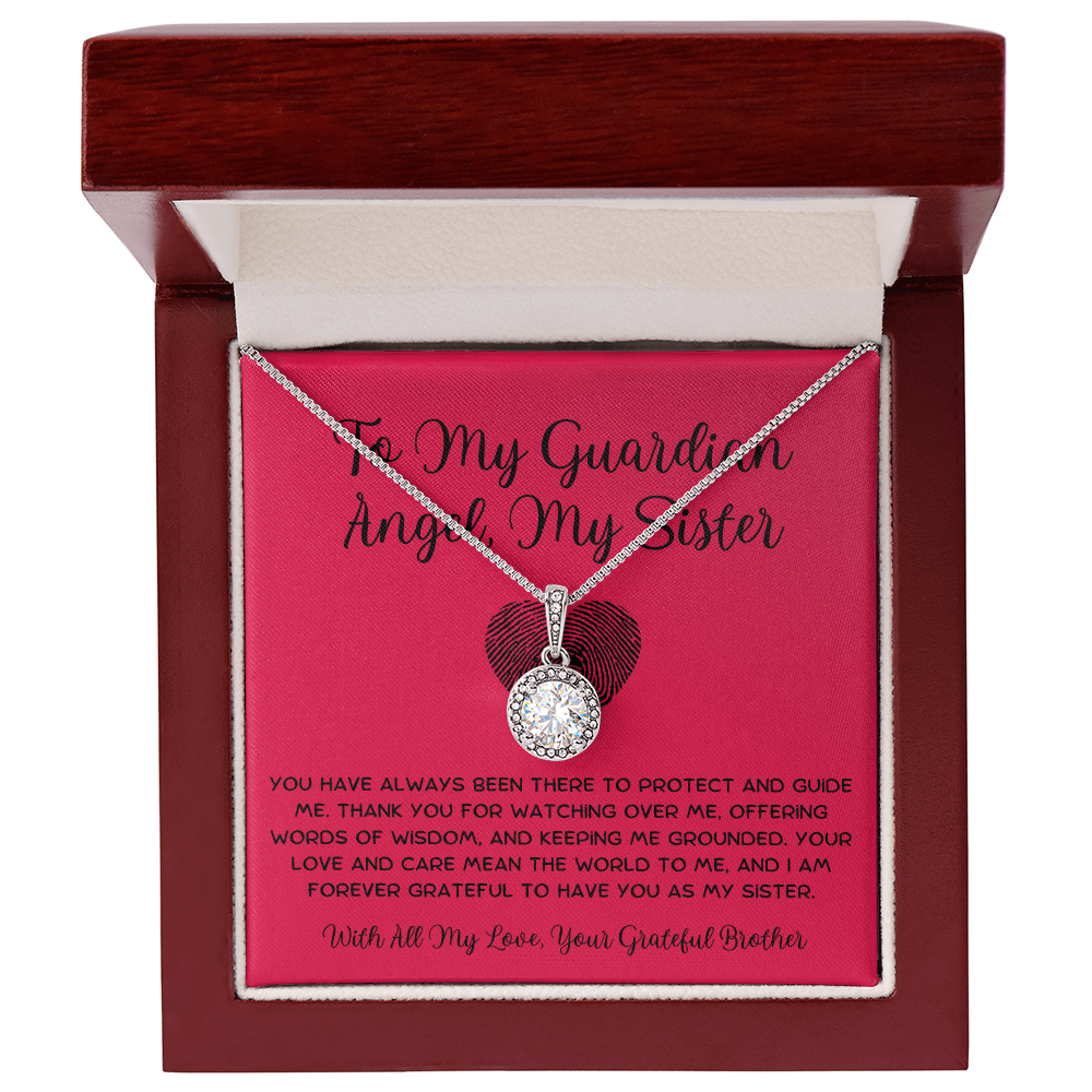 To My Guardian Angel, My Sister - From Brother To Sister Eternal Hope Necklace