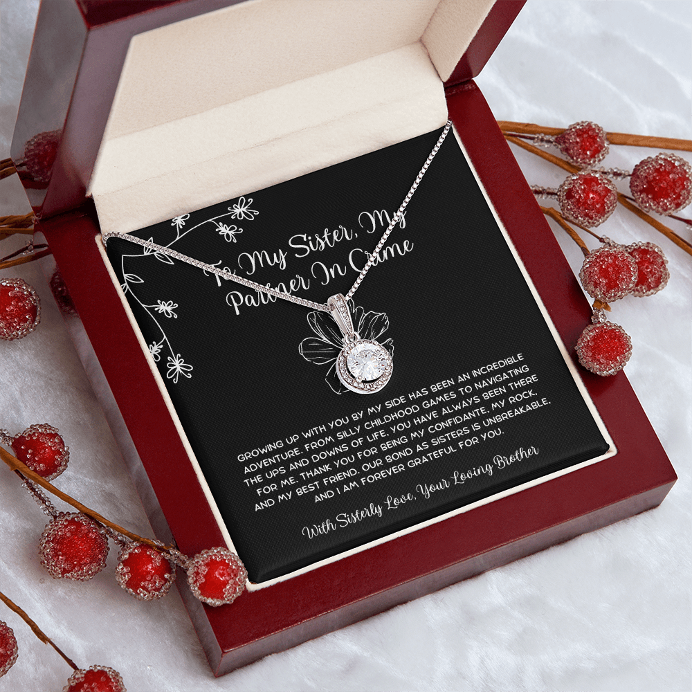 To My Sister, My Partner In Crime - From Brother To Sister Eternal Hope Necklace