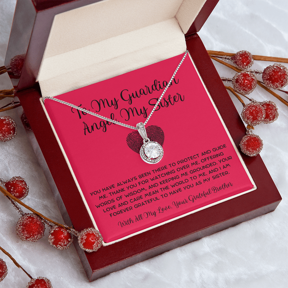 To My Guardian Angel, My Sister - From Brother To Sister Eternal Hope Necklace