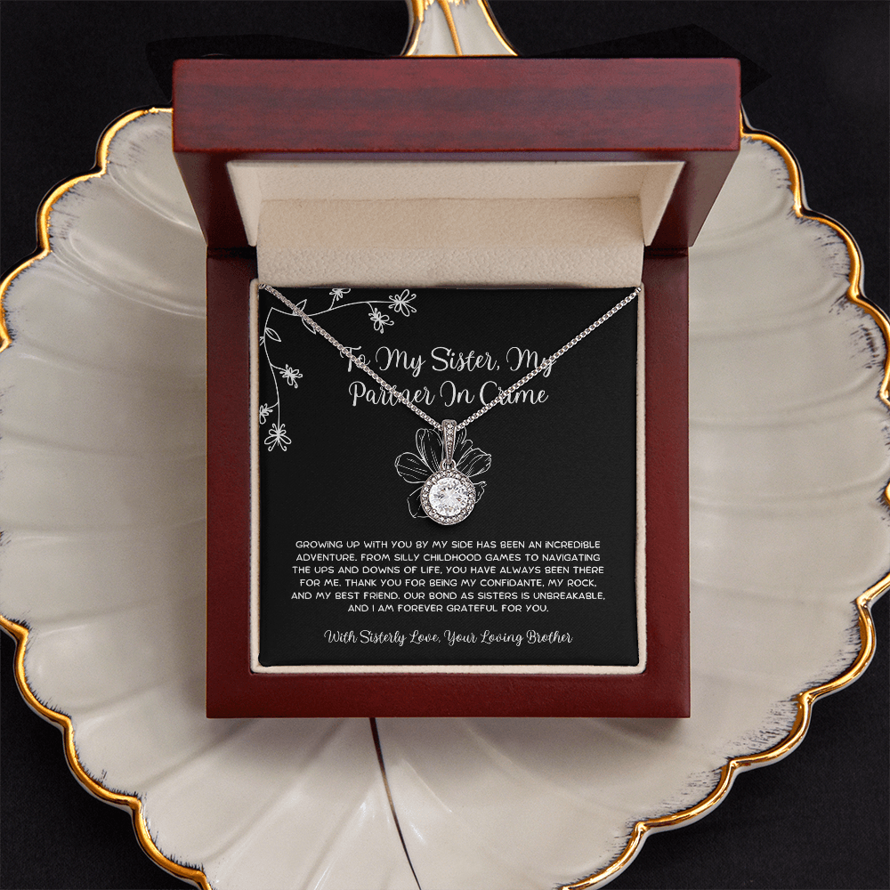 To My Sister, My Partner In Crime - From Brother To Sister Eternal Hope Necklace
