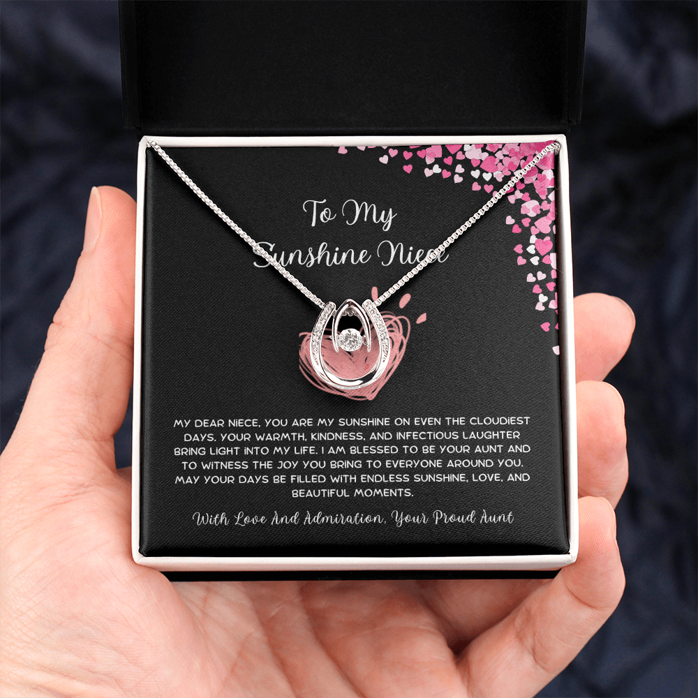 To My Sunshine Niece - From Aunt to Niece Lucky In Love Necklace