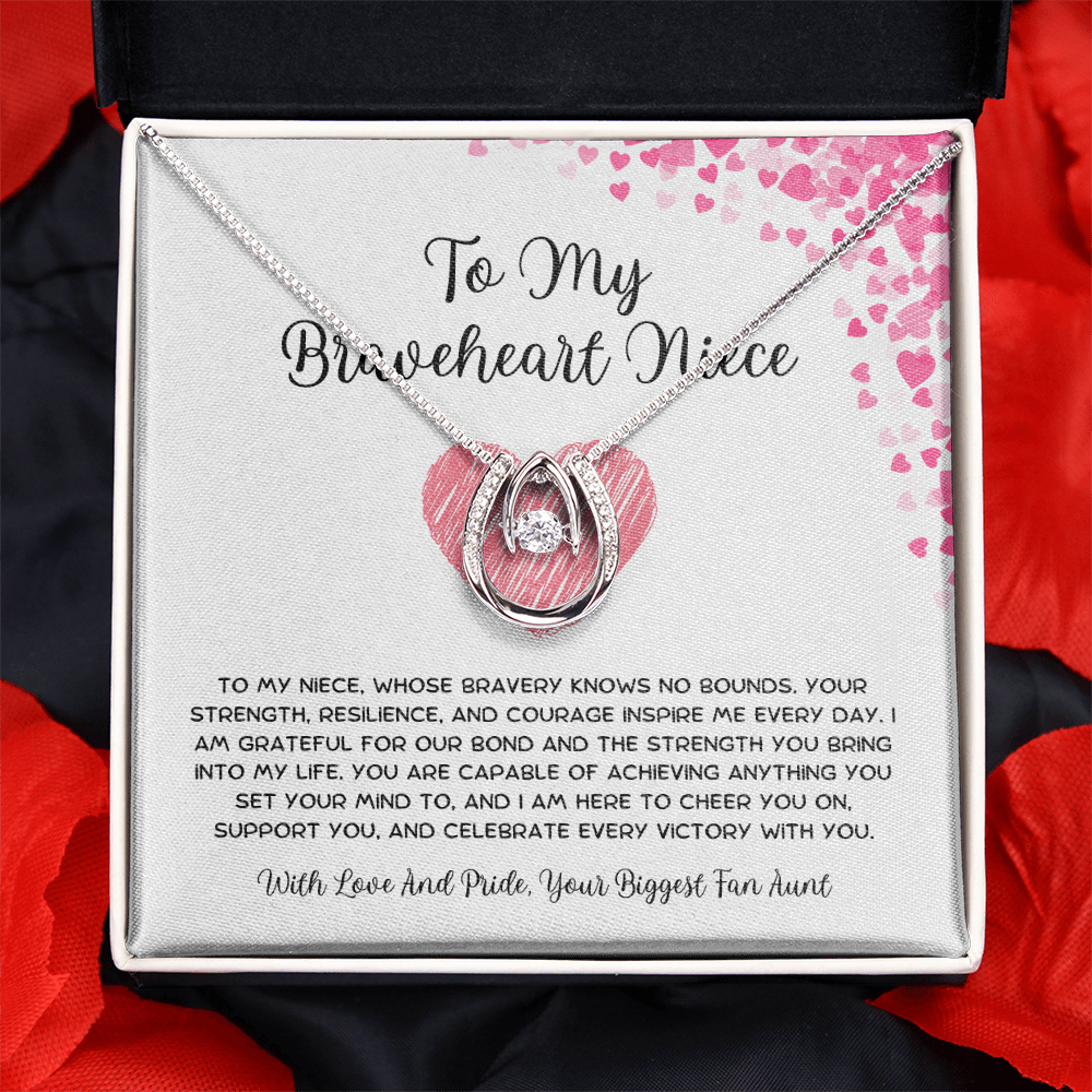 To My Braveheart Niece - From Aunt to Niece Lucky In Love Necklace