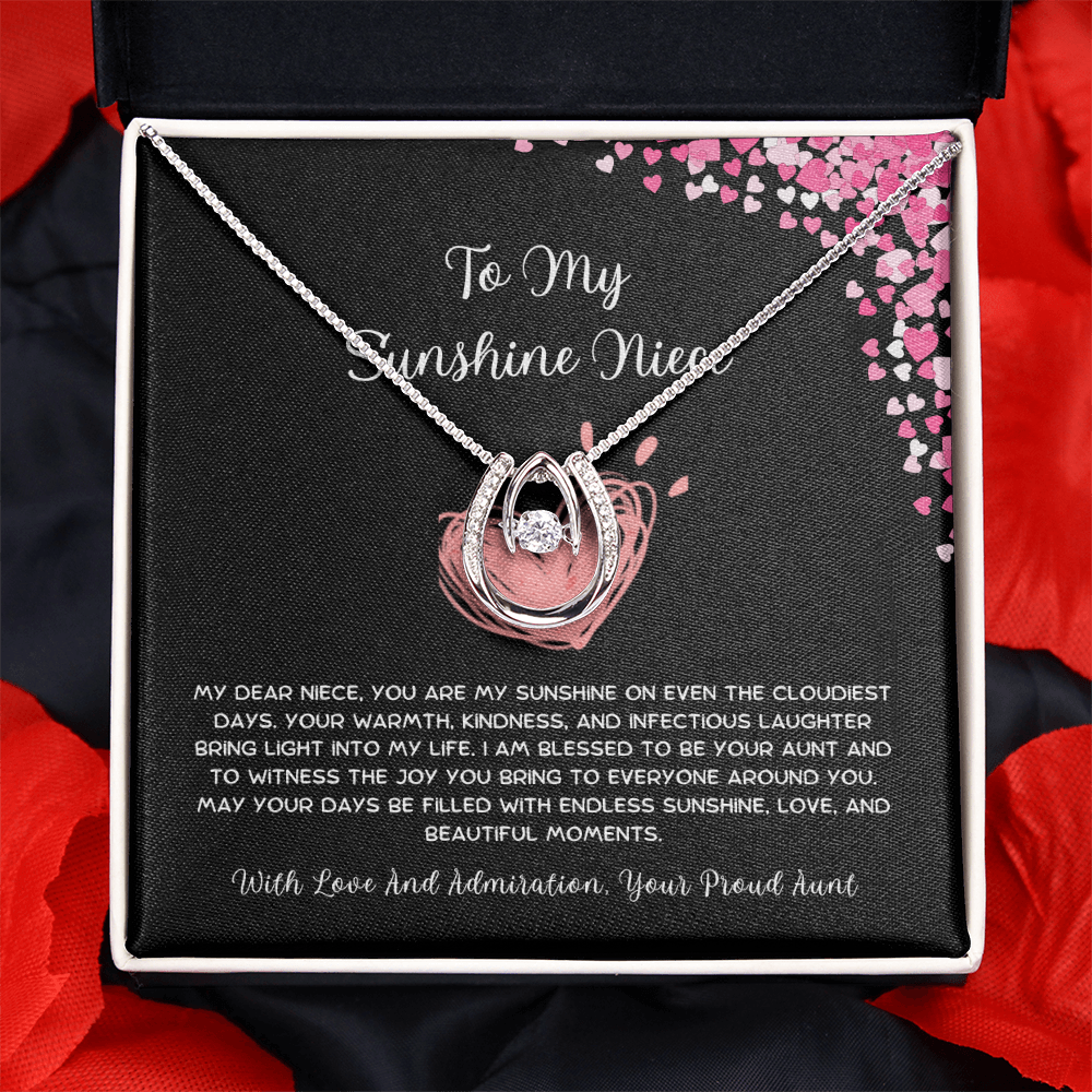 To My Sunshine Niece - From Aunt to Niece Lucky In Love Necklace