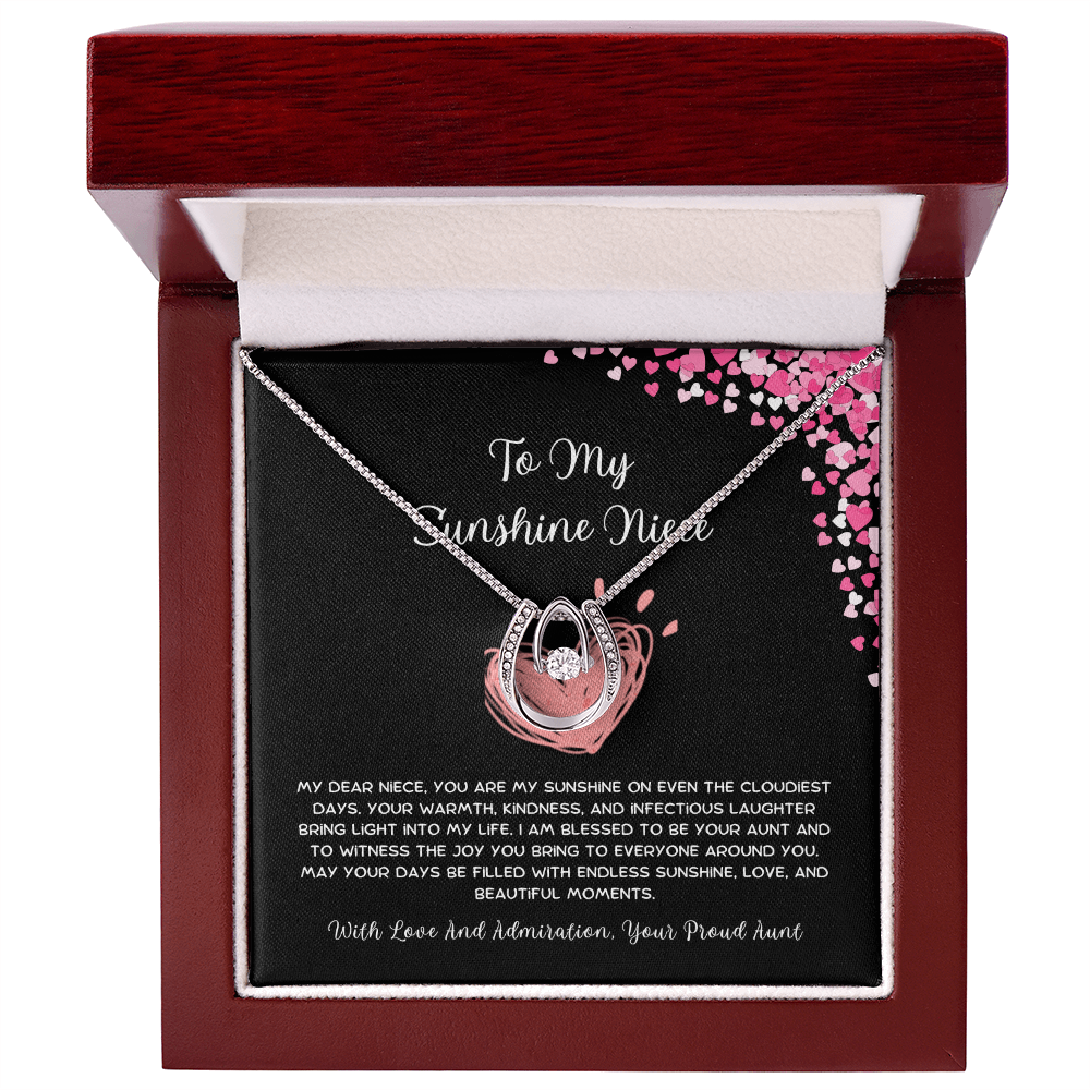 To My Sunshine Niece - From Aunt to Niece Lucky In Love Necklace