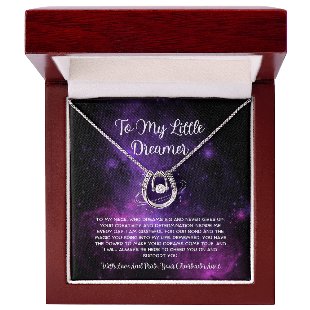 To My Little Dreamer - From Aunt to Niece Lucky In Love Necklace