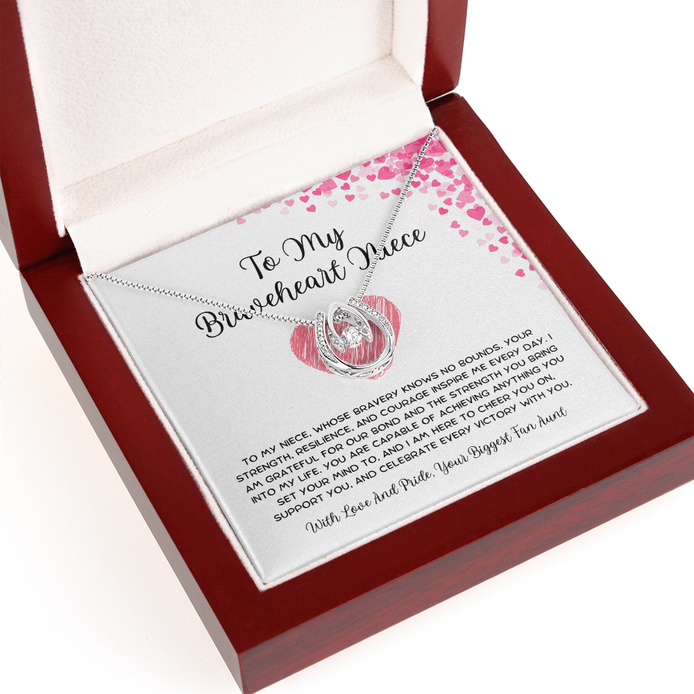 To My Braveheart Niece - From Aunt to Niece Lucky In Love Necklace
