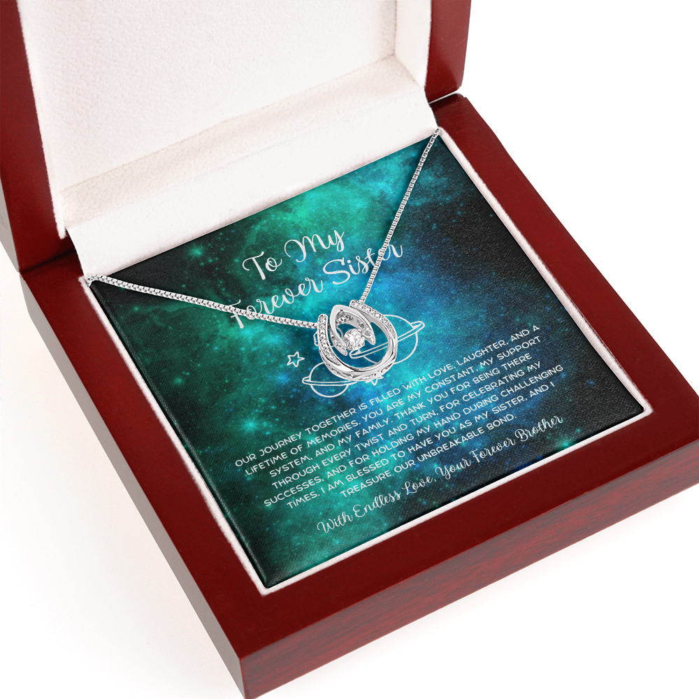 To My Forever Sister - From Brother To Sister Lucky In Love Necklace