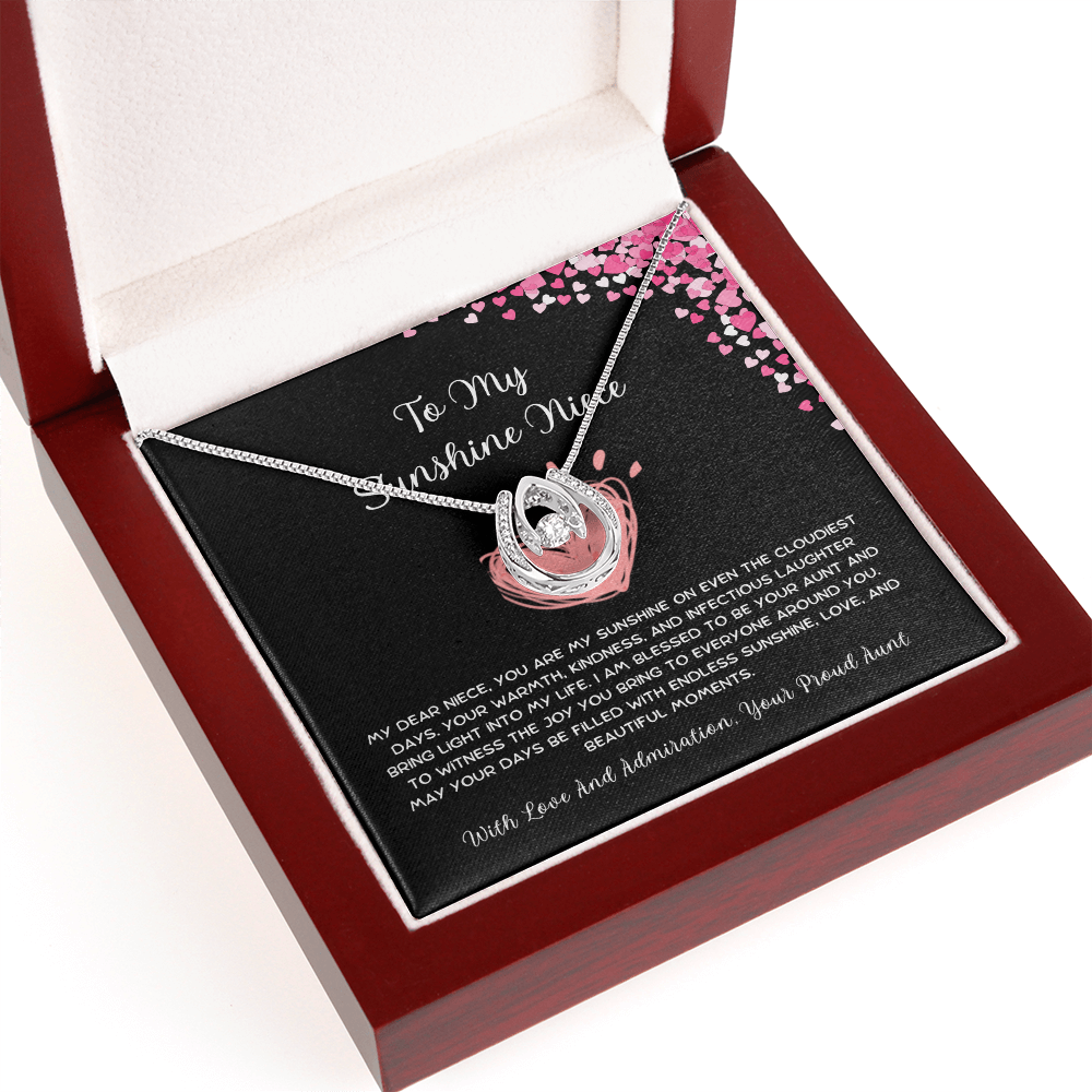 To My Sunshine Niece - From Aunt to Niece Lucky In Love Necklace