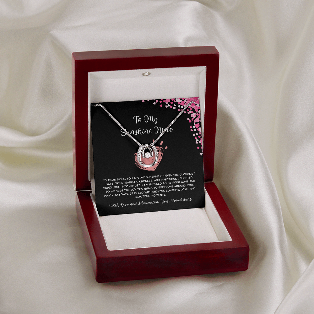 To My Sunshine Niece - From Aunt to Niece Lucky In Love Necklace