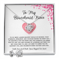 To My Braveheart Niece - From Aunt to Niece Love Knot Earring With Necklace Set