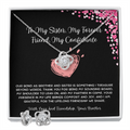 To My Sister, My Forever Friend, My Confidante - From Brother To Sister Love Knot Earring With Necklace Set
