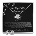 To My Little Adventurer - From Aunt to Niece Love Knot Earring With Necklace Set