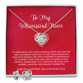 To My Whimsical Niece - From Aunt to Niece Love Knot Earring With Necklace Set
