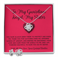 To My Guardian Angel, My Sister - From Brother To Sister Love Knot Earring With Necklace Set