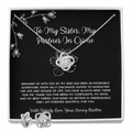 To My Sister, My Partner In Crime - From Brother To Sister Love Knot Earring With Necklace Set