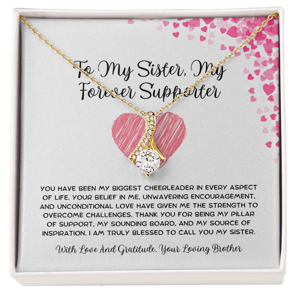 To My Sister, My Forever Supporter - From Brother To Sister Alluring Beauty Necklace