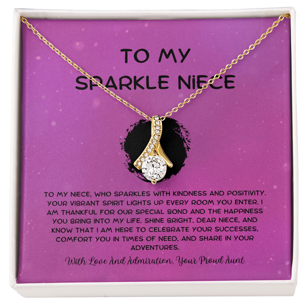 To My Sparkle Niece - From Aunt to Niece Alluring Beauty Necklace