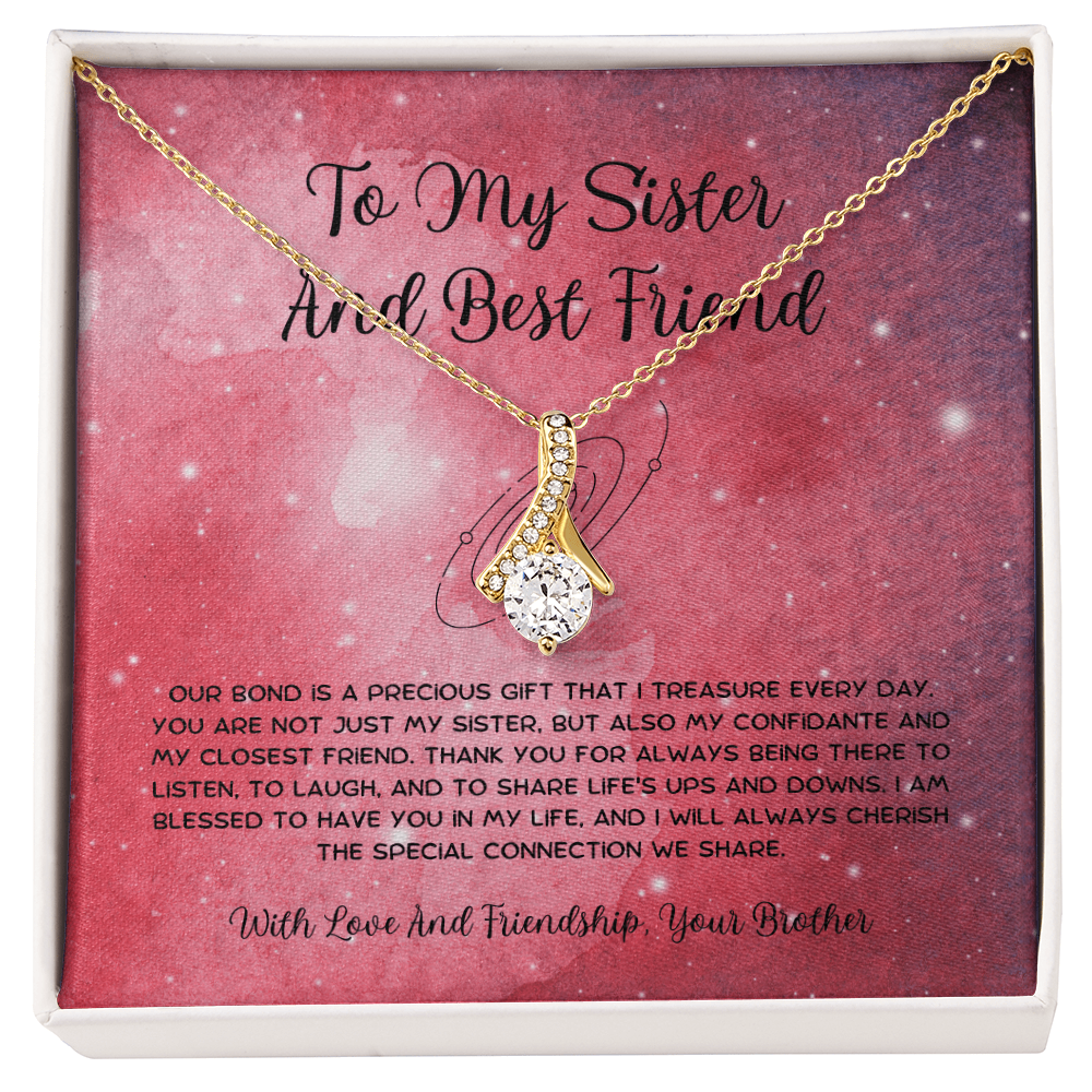 To My Sister And Best Friend - From Brother To Sister Alluring Beauty Necklace
