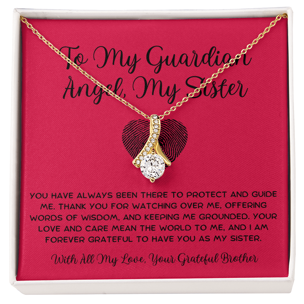 To My Guardian Angel, My Sister - From Brother To Sister Alluring Beauty Necklace