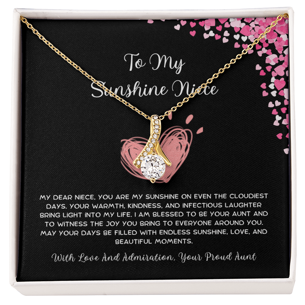 To My Sunshine Niece - From Aunt to Niece Alluring Beauty Necklace