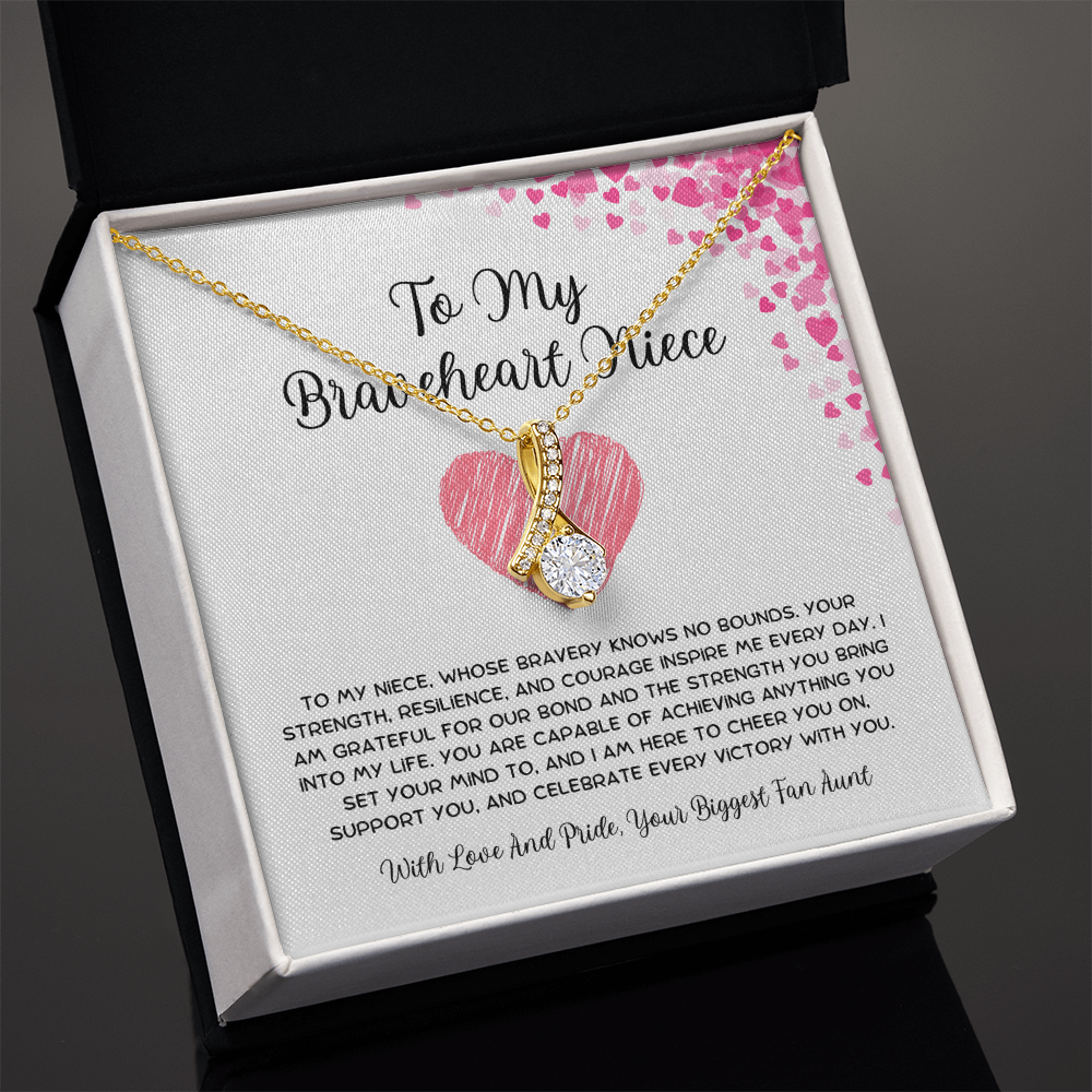 To My Braveheart Niece - From Aunt to Niece Alluring Beauty Necklace