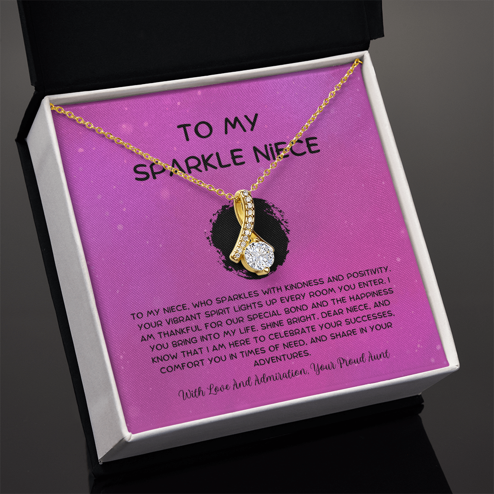 To My Sparkle Niece - From Aunt to Niece Alluring Beauty Necklace