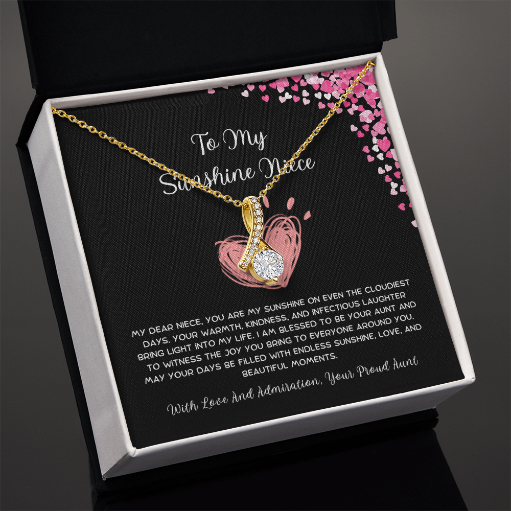 To My Sunshine Niece - From Aunt to Niece Alluring Beauty Necklace