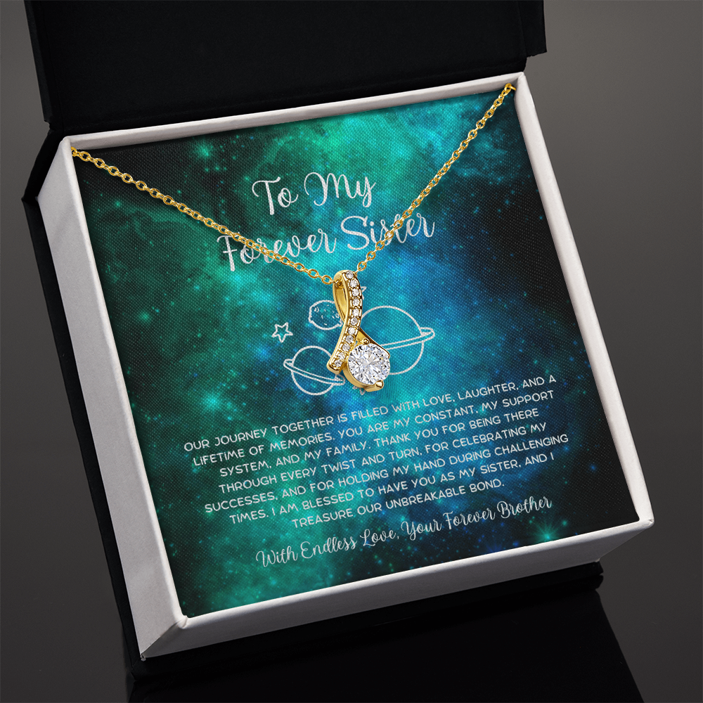To My Forever Sister - From Brother To Sister Alluring Beauty Necklace