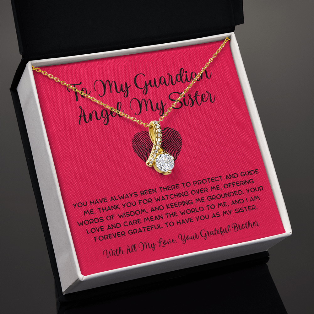 To My Guardian Angel, My Sister - From Brother To Sister Alluring Beauty Necklace