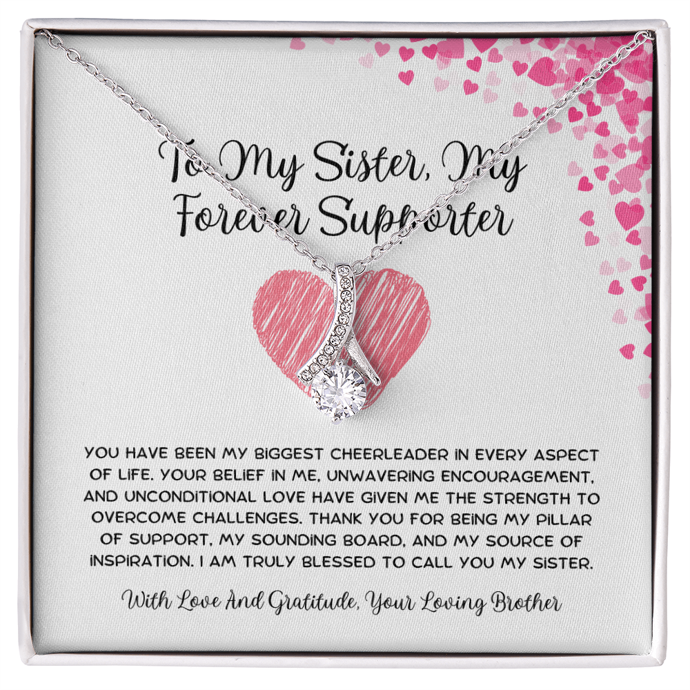 To My Sister, My Forever Supporter - From Brother To Sister Alluring Beauty Necklace