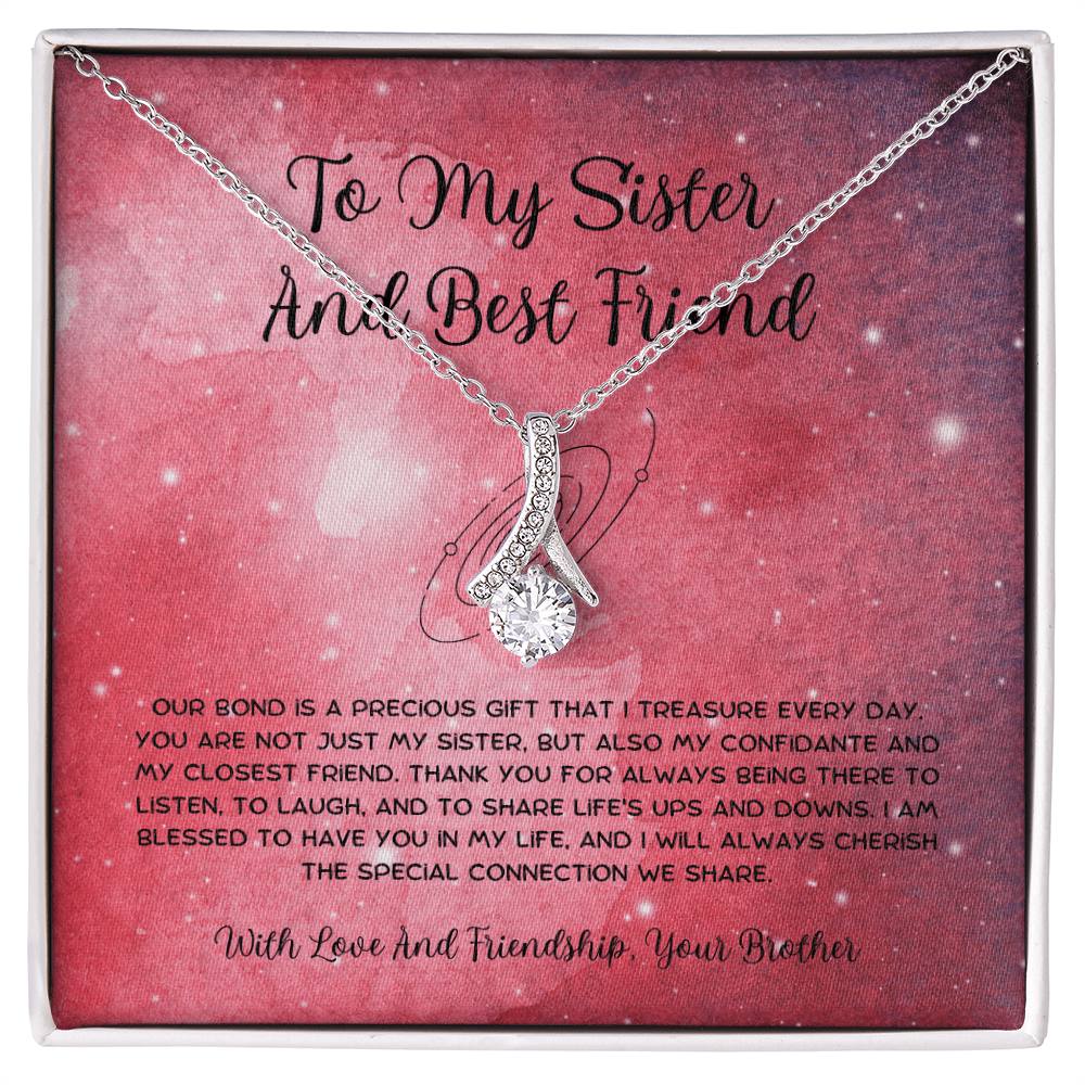 To My Sister And Best Friend - From Brother To Sister Alluring Beauty Necklace