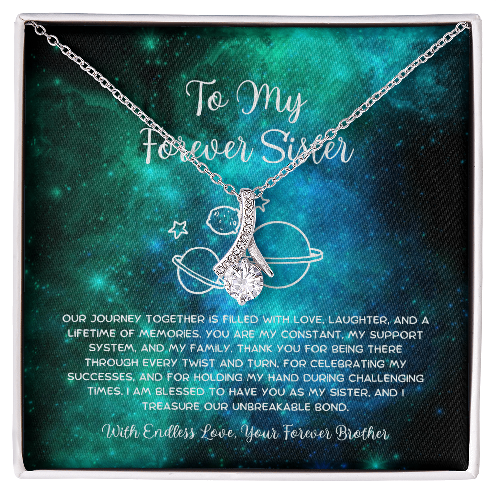 To My Forever Sister - From Brother To Sister Alluring Beauty Necklace