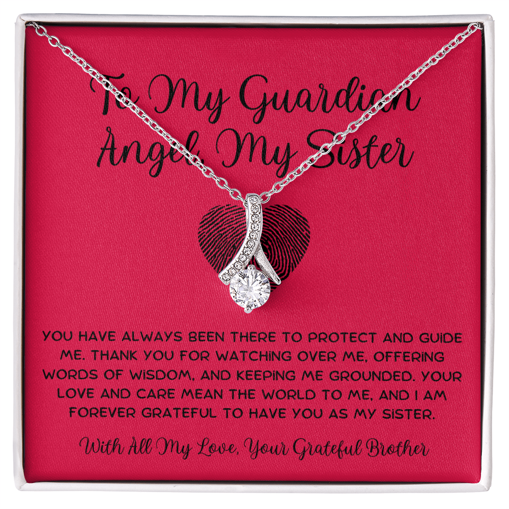 To My Guardian Angel, My Sister - From Brother To Sister Alluring Beauty Necklace