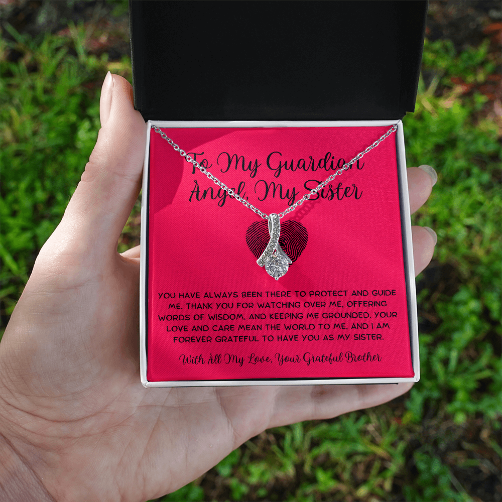 To My Guardian Angel, My Sister - From Brother To Sister Alluring Beauty Necklace