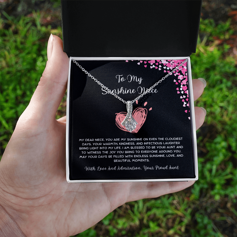 To My Sunshine Niece - From Aunt to Niece Alluring Beauty Necklace