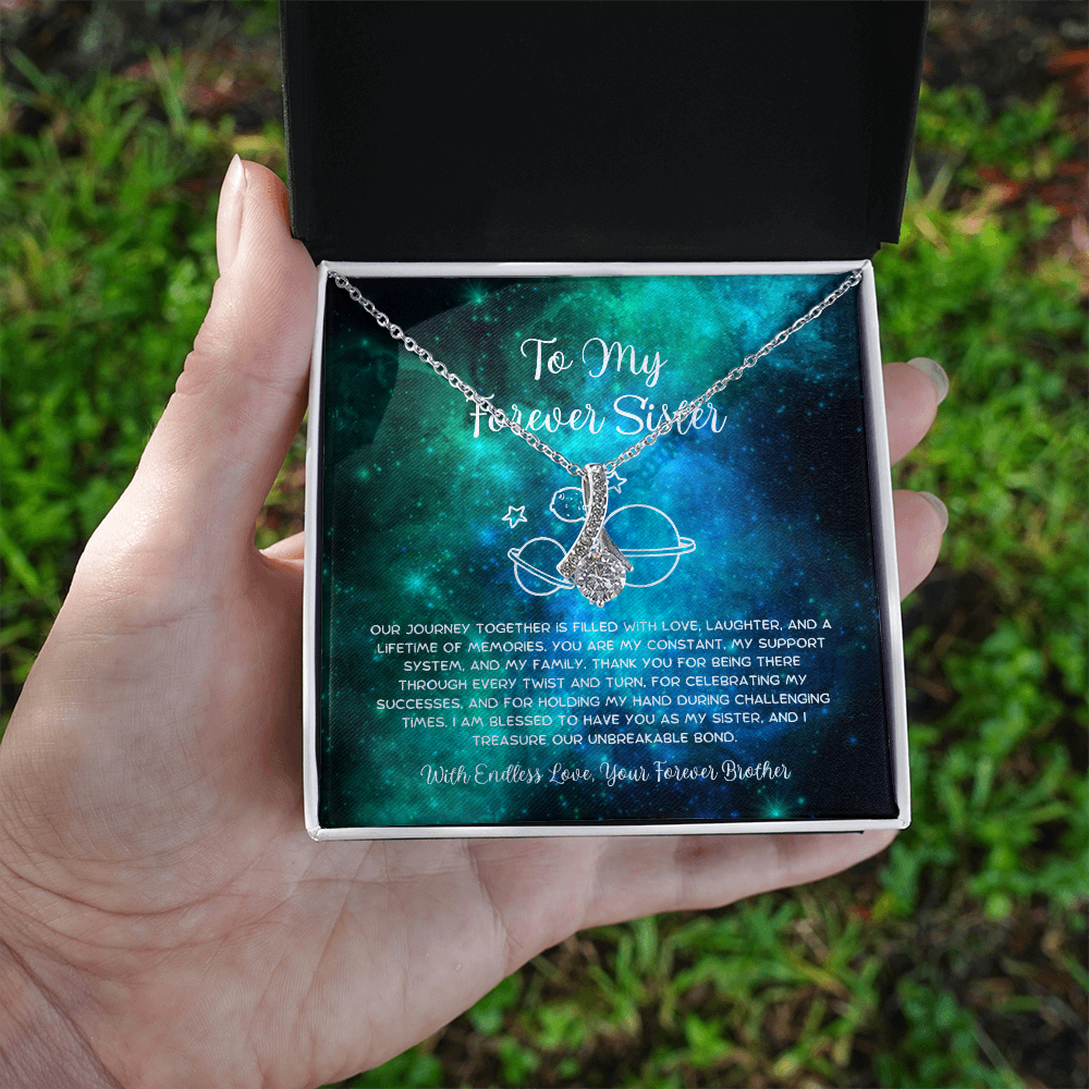 To My Forever Sister - From Brother To Sister Alluring Beauty Necklace