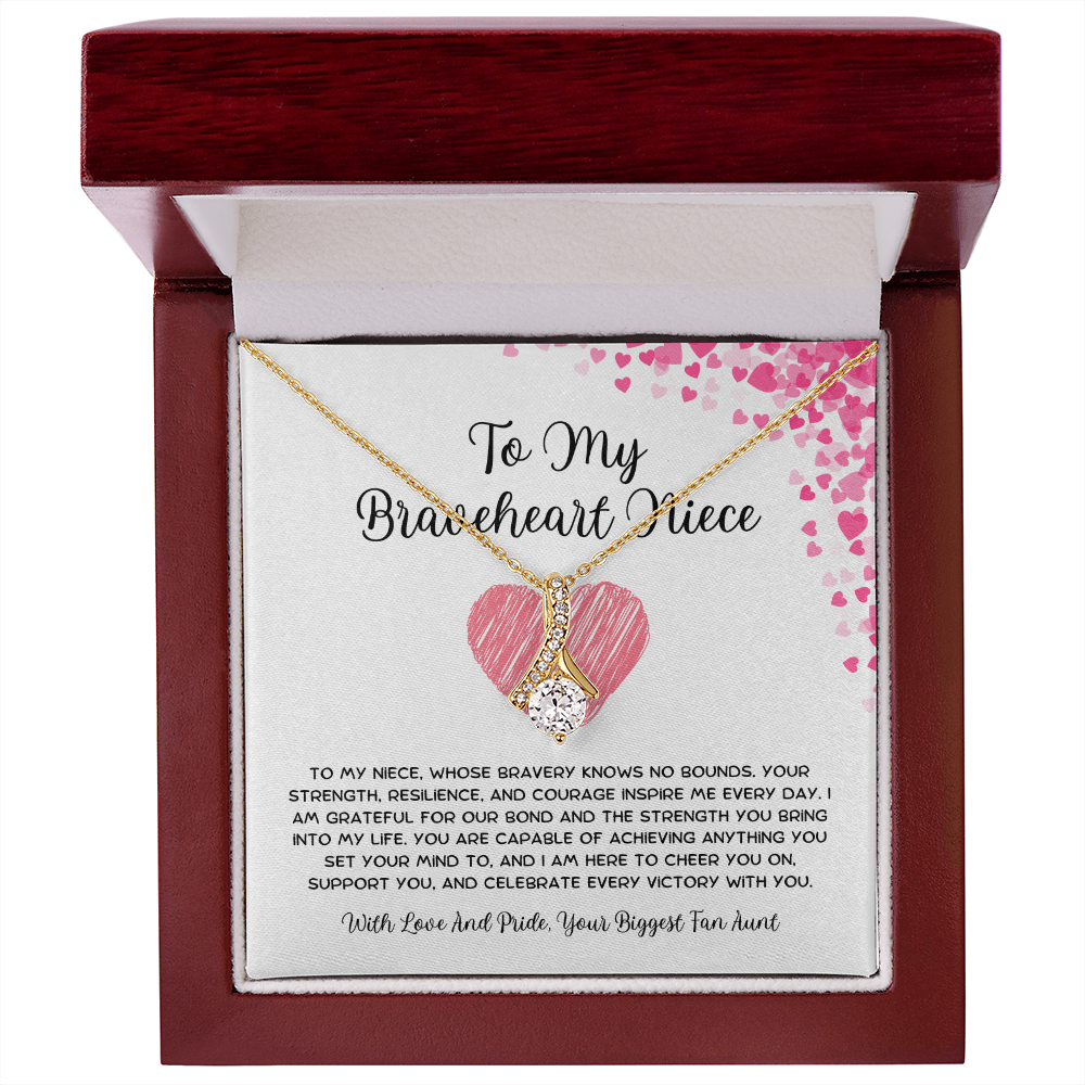 To My Braveheart Niece - From Aunt to Niece Alluring Beauty Necklace